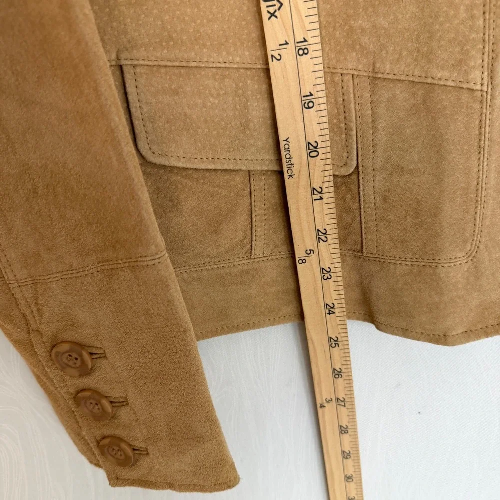 Wilsons Leather Suede Jacket Womens XL Tan Excellent 70s Style Boho Coat